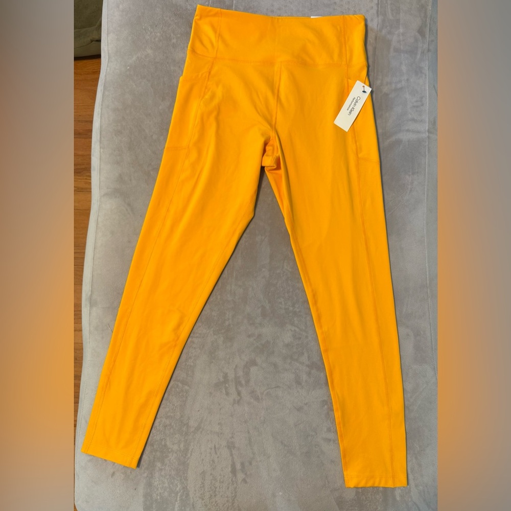 NWT Calvin Klein Performance Large Leggings Bright Yellow/Gold